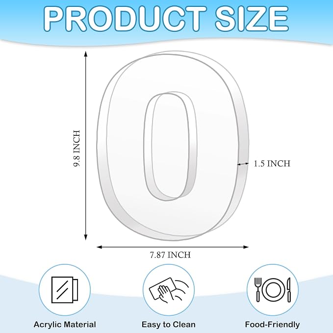 10" O or 0 Clear Acrylic Letter Charcuterie Board Box, Reusable Fillable - Image 2
