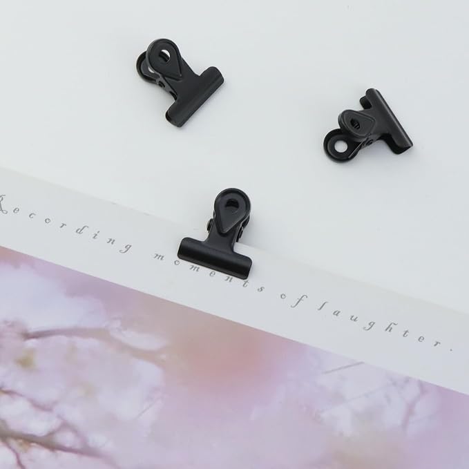 Xiaoyztan Mini Clips, 20mm Wide Metal Black Bulldog Clips Paper Clip Binder - Image 5