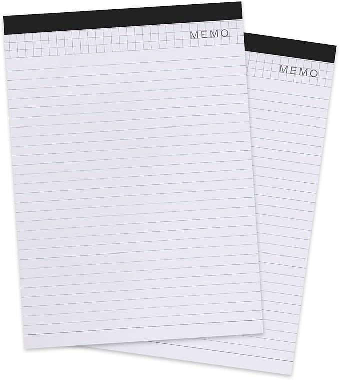 SAYEEC Legal Pads, A4 Size Wide Ruled Writing Note Pads, 8" x11" Lined Notepad Notebook Paper for Business School College Office 25 Sheets Per Pad (2 Pack)-DeskLoop Office