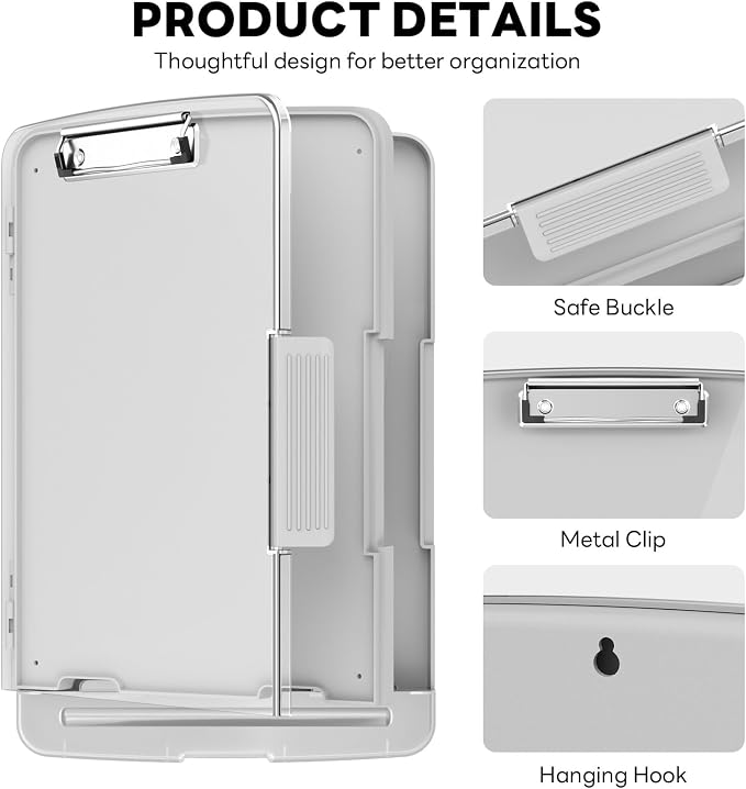 Clipboard with Storage and Pen Holder, Heavy Duty with Dual Compartment - Image 5