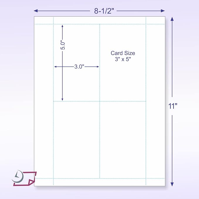NextDayLabels - 3" x 5" Index Cards, 4 Cards Per Page of 8-1/2" x 11", Will Work - Image 2