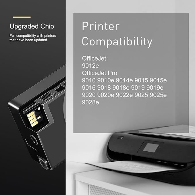 962XL Ink Cartridges Combo Pack Compatible for 962 Ink Cartridges Works with Officejet Pro 9015/9015e 9025/9025e 9020/9020e 9018/9018e 9010/9010e with OfficeJet 9012/9012e (BK C M Y)-DeskLoop Office