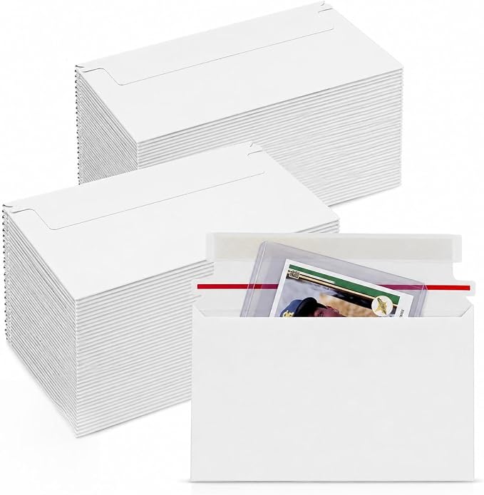100 Pack Card Shipping Envelopes 7 x 4.35 Inches Trading Card Mailers, Self by Unknown