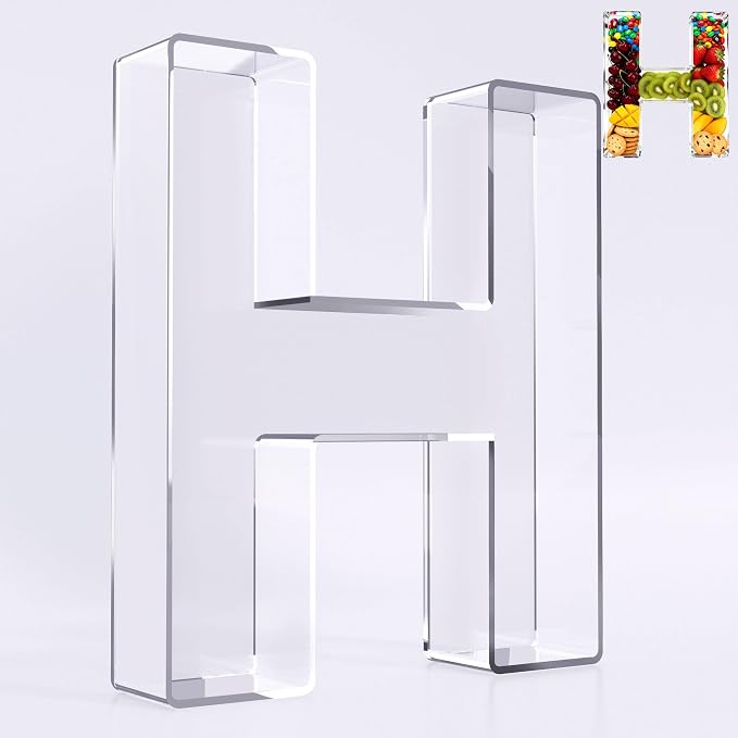 Ledido 10’’ Acrylic Letter Charcuterie Board Box, Reusable Fillable Serving Tray by Ledido