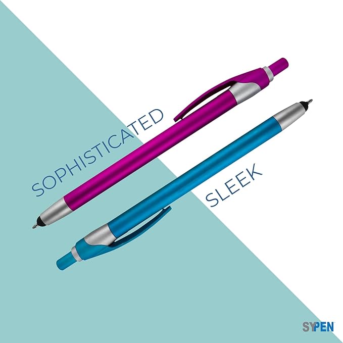 Personalized With your Custom Logo or Text Pens-Pack of 450- for Marketing, Parties, and Events, 2 in 1 Capacitive Stylus & Ballpoint Pen Compatible With Touchscreen Devices, Blue Ink, Blue Pens