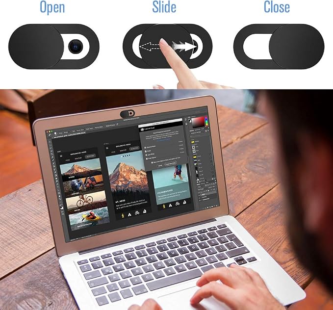 Webcam Cover Slide, Ultra-Thin Laptop Web Camera Cover Compatible - Image 3