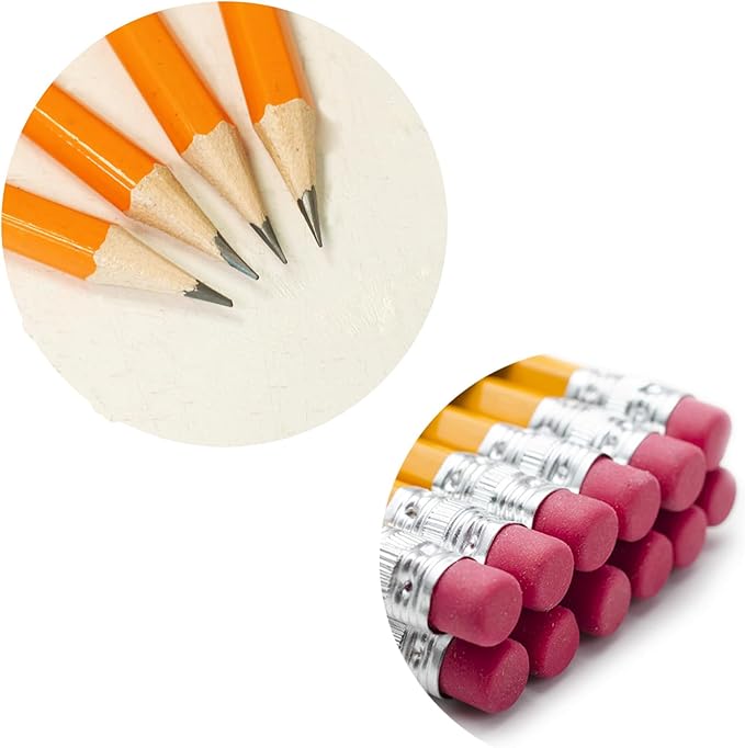 Seagull 600 Count Bulk Pack Pencils Pre-sharpened with Erasers, No. 2 HB Yellow Graphite Pencils for School Teacher Supplies, for Writing Drawing Sketching, Kids Party Favors