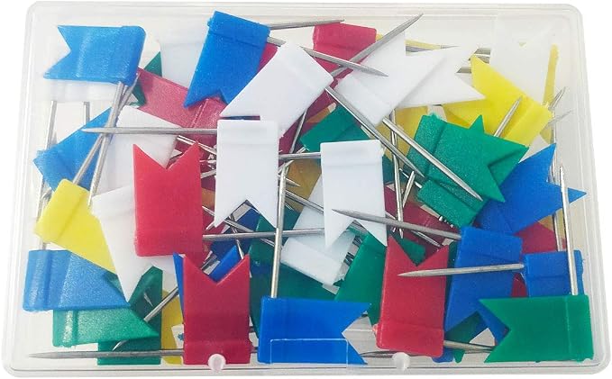 60 Pieces Multi-Color Flag Travel Map Push Pins - Image 4