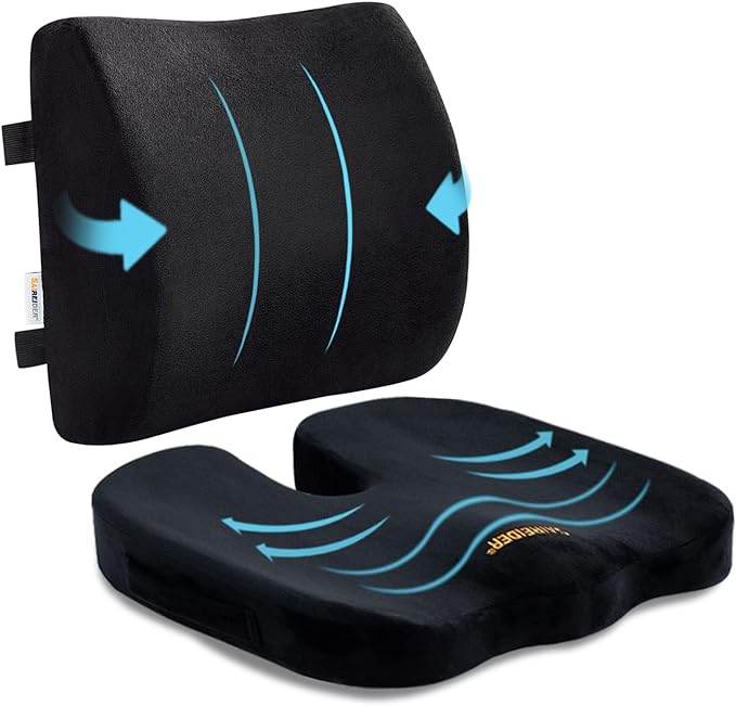 SAIREIDER Seat Cushion and Lumbar Support Pillow by SAIREIDER