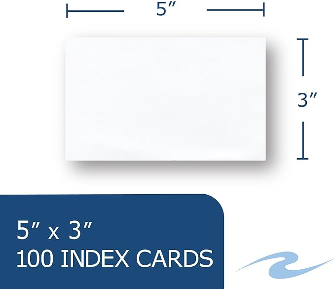 Roaring Spring Blank Index Cards 3"x5", 100 Each, Smooth 100# White Index Paper - Image 3