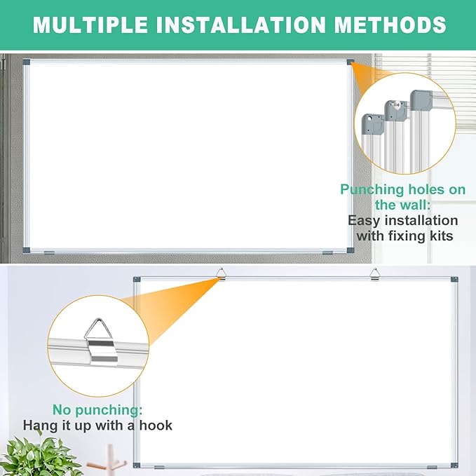H-Qprobd 72"x48" Large Dry Erase Board for Wall 6' x 4' Magnetic Whiteboard Aluminum Presentation White Boards with Long Pen Tray, 6 Markers, 2 Erasers &12 Magnets-DeskLoop Office