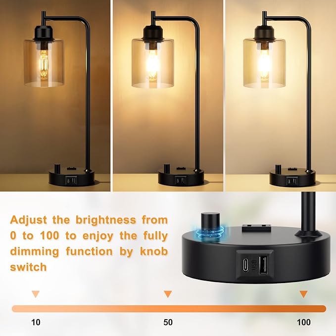 Industrial Bedside Desk Lamps for Bedroom - Image 2