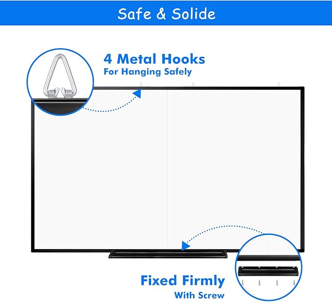 White Board Dry Erase 60x40, Maxtek Large Magnetic Whiteboard Black Dry Erase - Image 3