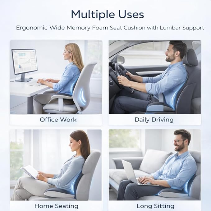 MOYEE Wide Memory Foam Seat Cushion - Image 7