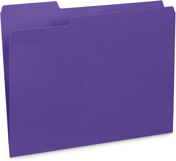 Blue Summit Supplies Purple File Folders, Letter Size, 1/3 Cut Tab, Great Folder - Image 4