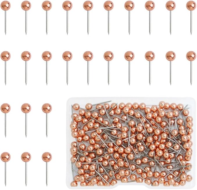 200 Pieces Map Push Pins, Small Round Head Marking Pins, Round Head Push Pin by Unknown