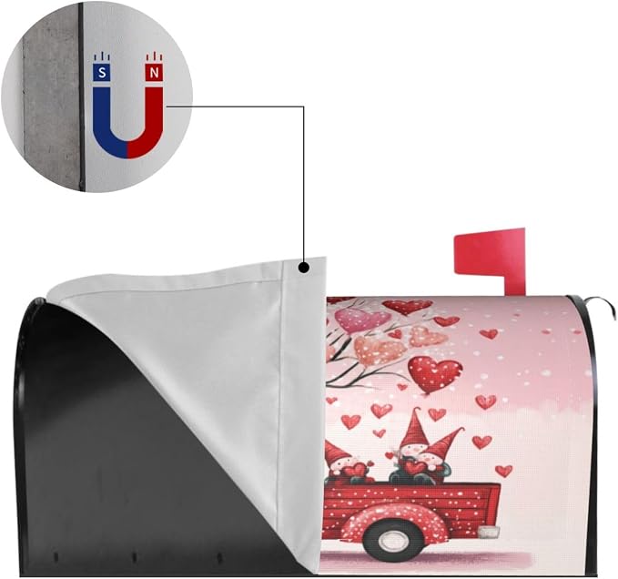 Valentines Day Heart Shape Balloon Romantic Love Welcome Magnetic Mailbox Cover - Image 4