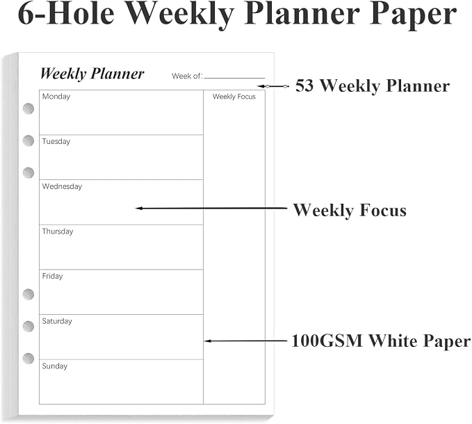 Weekly Planner Refills for A5 Binders - Image 5