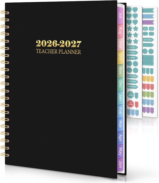 SKYDUE Teacher Planner 2026-2027 Academic Year, 8.5" x 11" Teacher Lesson by SKYDUE