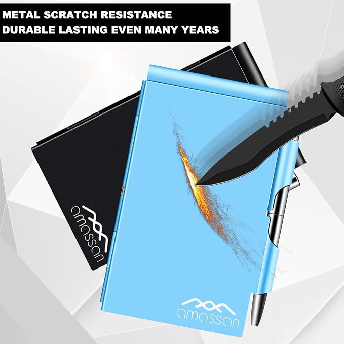 amassan Metal Pocket Notebook, Small Pocket Notepad Aluminum Note Case - Image 2