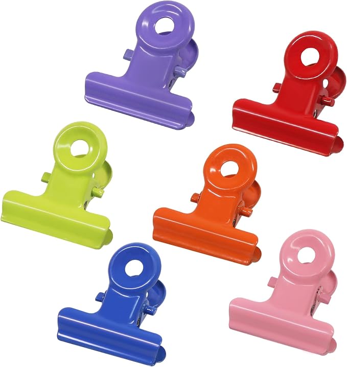 Coideal Colored Bulldog Paper Clips, 30 Pack Small 0.87 Inch Metal Mini Binder by Coideal