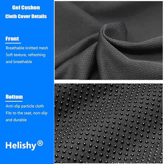 Gel Seat Cushion, Extra Large Breathable Honeycomb Gel Cushion, Absorbs Pressure Points Seat Cushion with Non-Slip Cover for Office Chair Home Cars Wheelchair (Extra Thick, Blue)-DeskLoop Office