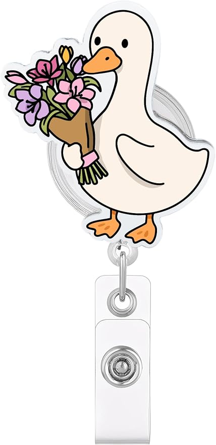 Cute Silly Goose Badge Reel, Goose by JAROLYDIAN