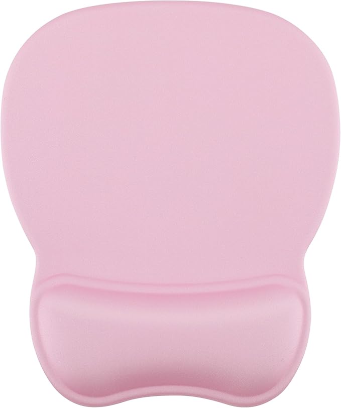 MROCO Ergonomic Mouse Pad with Gel Wrist Rest, 9.4 x 8.1 in, Pale Pink | by MROCO