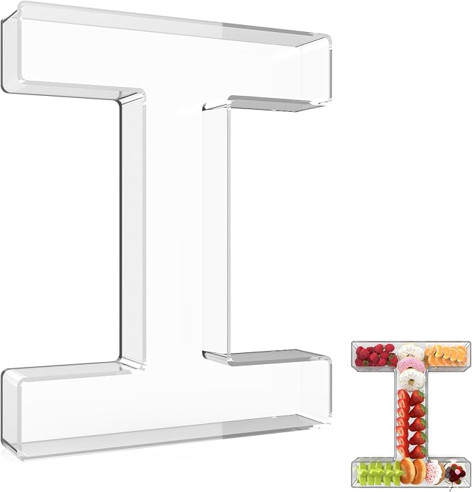 13.8" Extra Large Acrylic Letter Charcuterie Board Box, Reusable Fillable by RUFHVTY