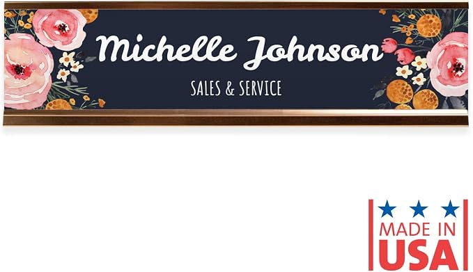 Personalized Floral Name Plate/Custom Floral Desk Sign - Image 6