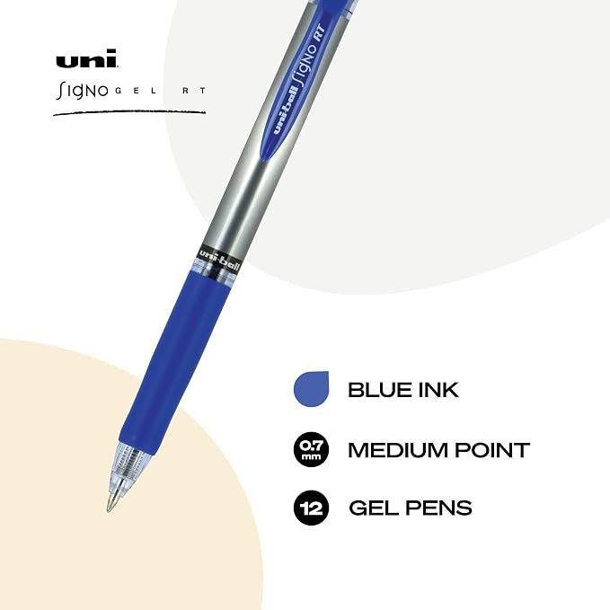 uniball Signo RT Gel Pens, Medium Point, 12 Pack - Image 3