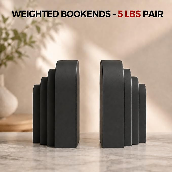 Book Ends for Heavy Books, Resin Decorative bookends, Heavy Duty Bookend for - Image 3