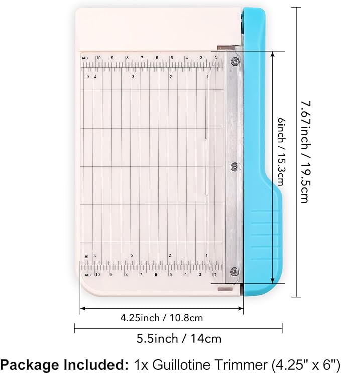 Guillotine Paper Trimmer, Mini Guillotine Paper Cutter, 6 inch Cut Length - Image 4