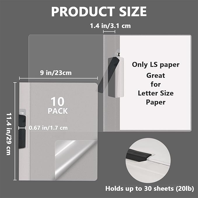 TOTiyea 10 Pack Clear Report Covers - Image 2