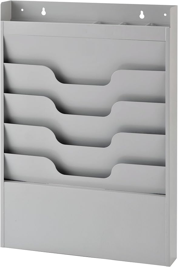 MAXXBUILD 4 Tier Wall Mounted File Organizer, Metal Task Rack by Unknown
