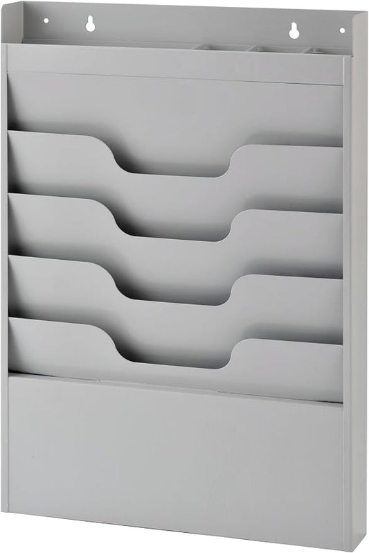 MAXXBUILD 4 Tier Wall Mounted File Organizer, Metal Task Rack by Unknown