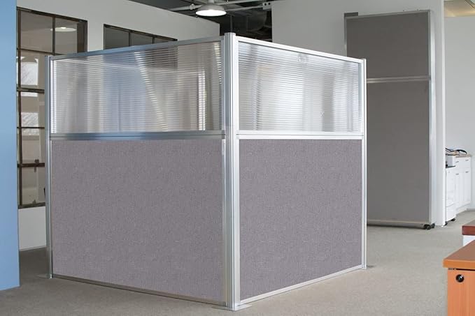 Versare Hush Panel Cubicle Kit | Workstation Partition Walls | Sound Dampening Cubicle Walls | Partitions for Desks