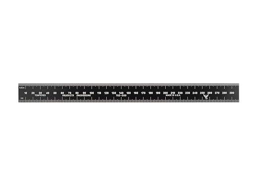 PEC Tools 150mm Black Chrome Stainless Steel Rigid Machinist Rule, Made in USA - Image 2