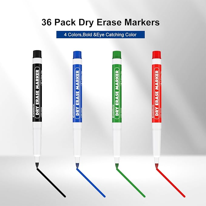 Comix Fine Tip Dry Erase Markers, Low Odor Whiteboard Markers, 36 Bulk 4 - Image 2