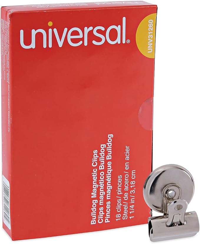 Universal 31260 Bulldog Magnetic Clips, 7/16-Inch Capacity, 1 1/4-Inch Wide - Image 3