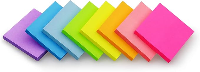 Sticky Notes 2x2 inch Bright Colors Self-Stick Pads 24 Pads/Pack 60 Sheets/Pad - Image 2