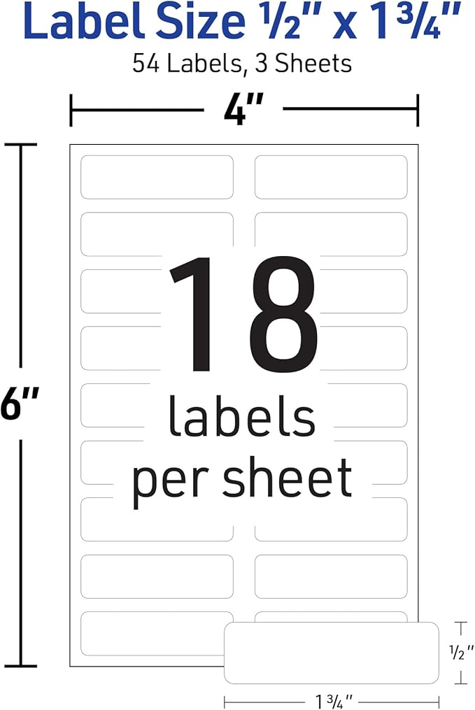Avery No-Iron Fabric Labels, 1/2" x 1-3/4", Washer and Dryer-Safe Waterproof - Image 3
