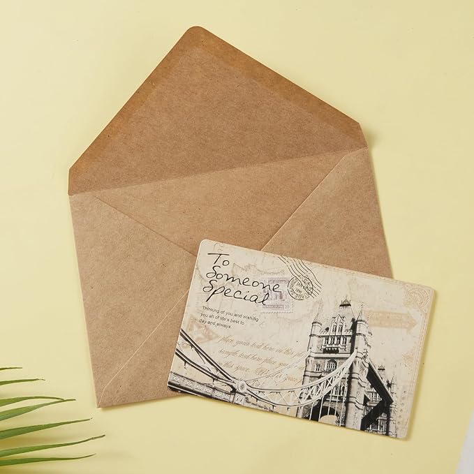 50 Pack A6 Envelopes with Stickers Brown, 6 1/2 x 4 3/4 Inches | 4x6 Envelopes - Image 5