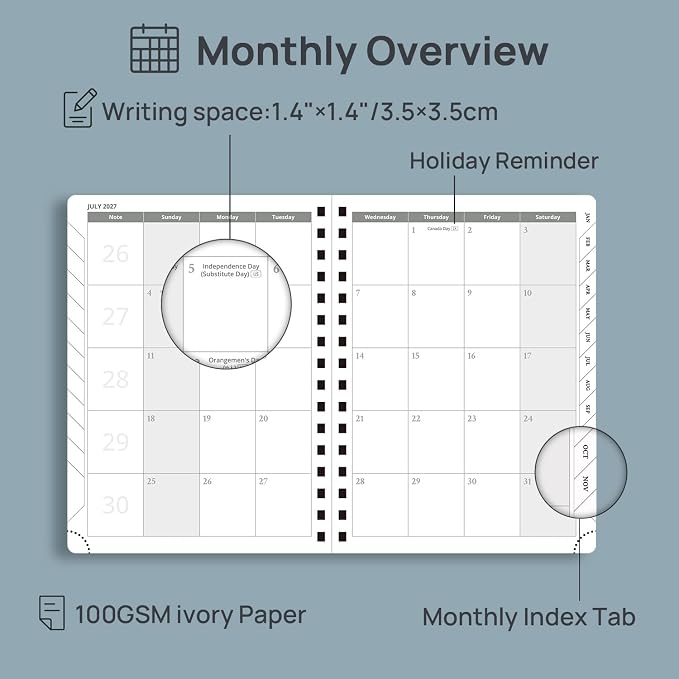 POPRUN 2027 Planner Daily Weekly and Monthly Calendar - Image 4