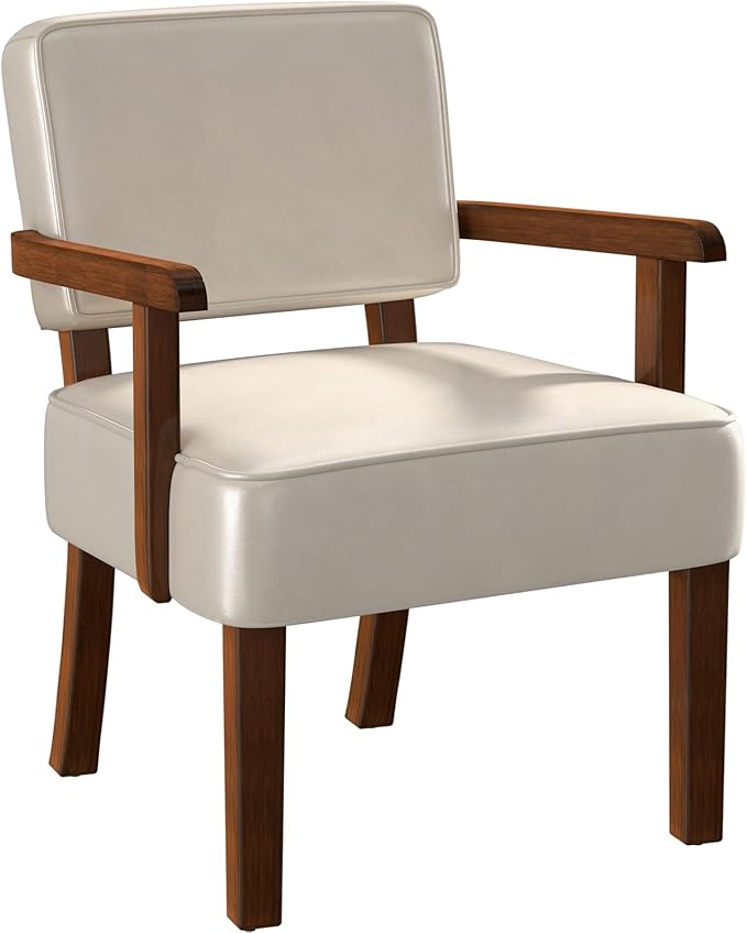 Accent Chair, PU Leather Chair for Living Room Oversized Armchair with Soft Seat and Armrests for Bedroom Dinning Reading Waiting Room (One Chair)-DeskLoop Office