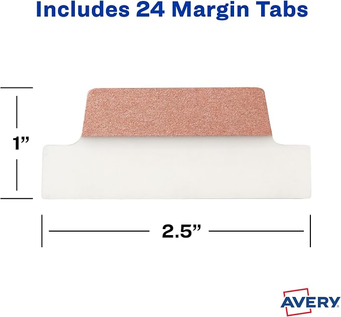 Avery Margin Ultra Tabs, 2.5" x 1", 2-Side Writable, 24 Repositionable Page Tabs - Image 7