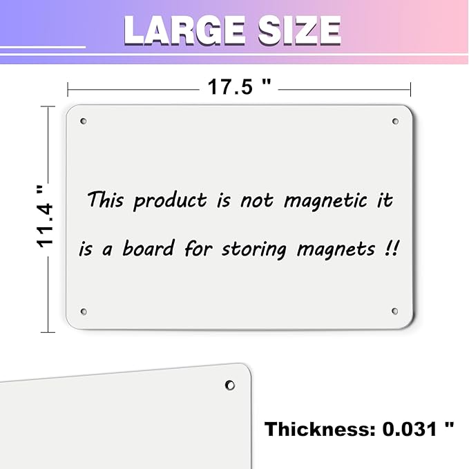 White 2Pack Magnetic Board, 17.5" x 11.4" Magnet Bulletin Board to Display - Image 2
