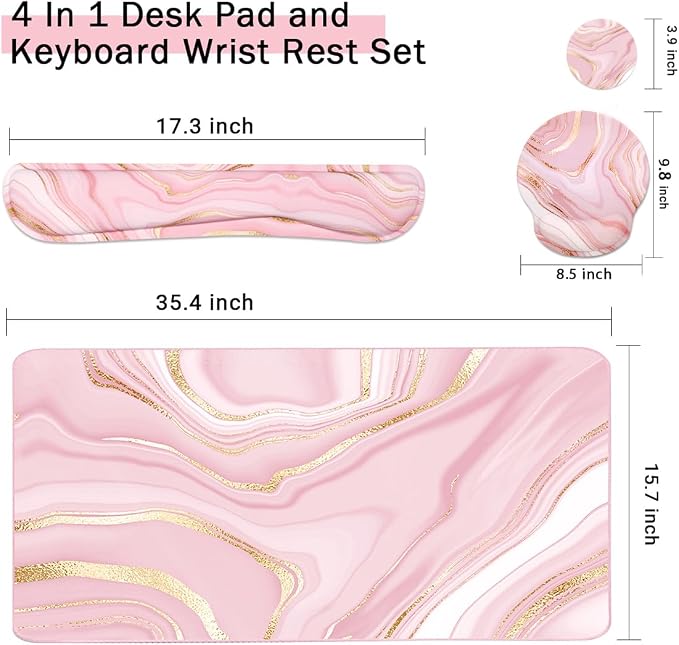 4-in-1 Gaming Mouse Pad Wrist Support Set，Desk Pad + Mouse Pad - Image 3