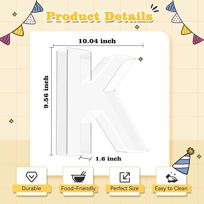 Ledido 10’’ Acrylic Letter Charcuterie Board Box, Reusable Fillable Serving Tray - Image 3
