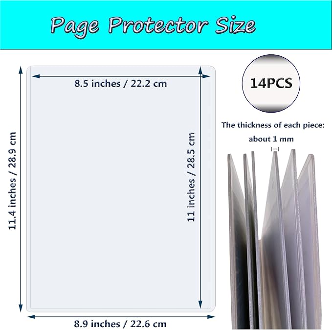 14 PCS 8.5" x 11" Rigid Print Protectors, Plastic Paper Sheet Protectors - Image 2